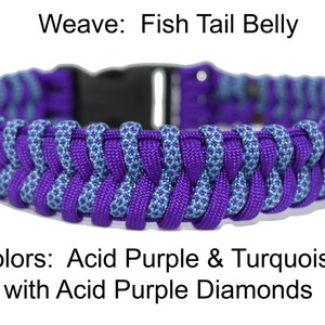 Paracord Dog Collar - Fish Tail Belly Weave - Small to XL - 4.99 Shipping