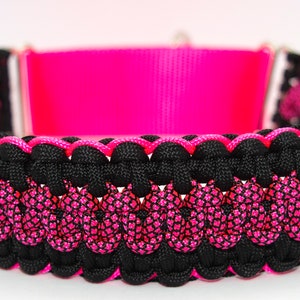 Paracord Martingale Dog Collar - Edge Stitched Cobra Trail Weave - Small to XL