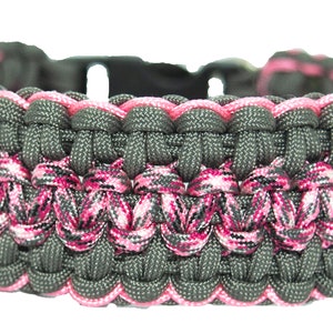 Paracord Dog Collar - Edge Stitched Cobra Trail Weave - Small to XL - 4.99 Shipping