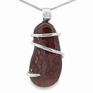Fire Agate Pendant Necklace by Stones Desire