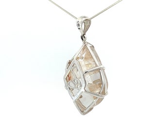 Stones Desire Lodalite Quartz Pendant Necklace - Sterling Silver, "Shamanic Dream Stone"