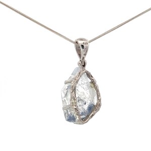 Starborn Manifestation Quartz Crystal Pendant Necklace - Sterling Silver, 22" Chain, White