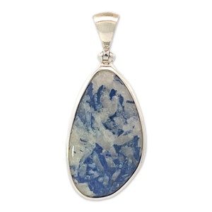 Starborn Blue Dumortierite in Quartz Crystal Pendant Necklace (22&quot;)