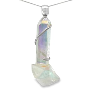 Stones Desire Angel Aura Quartz Crystal Hänge Halsband (22")