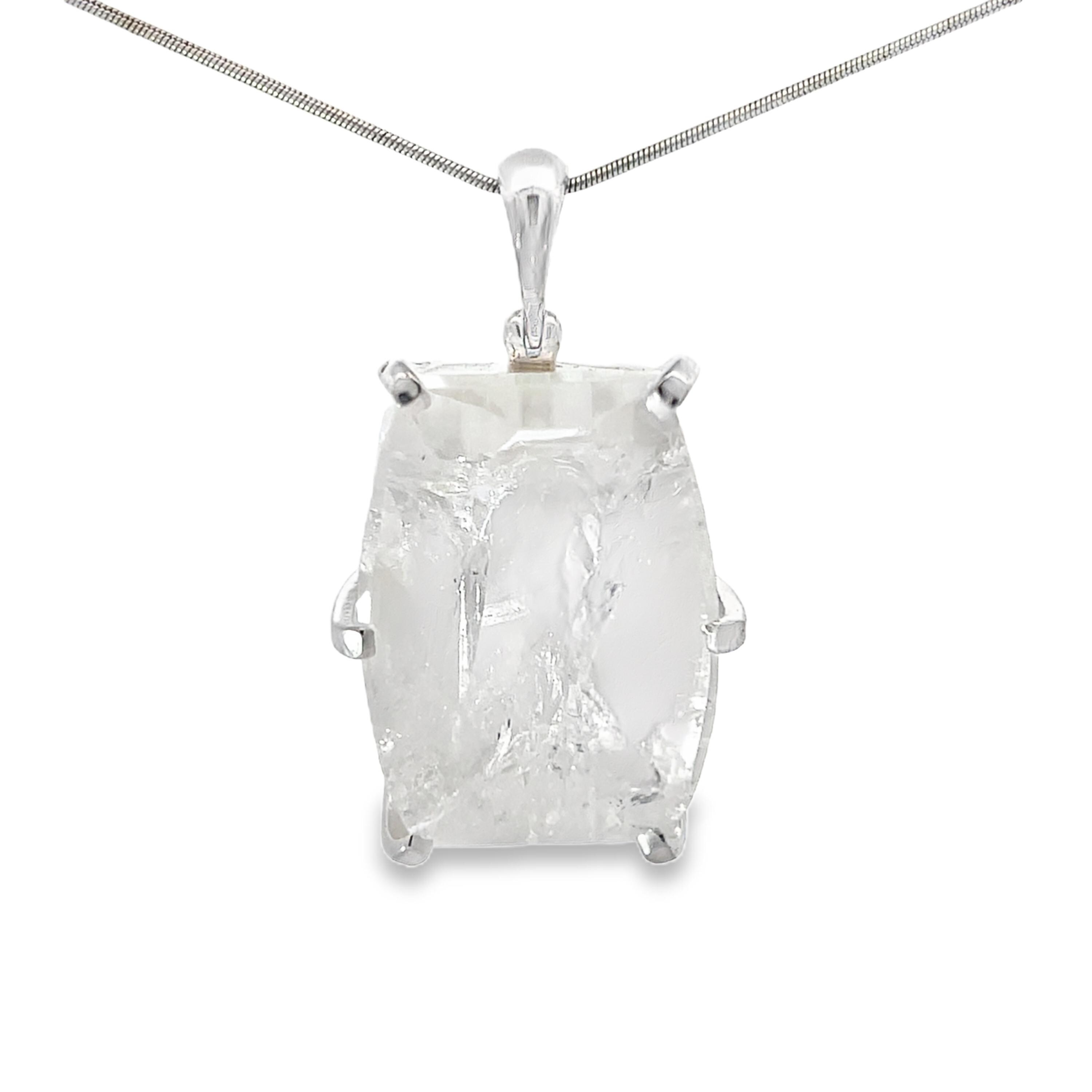 Starborn Manifestation Quartz Crystal Pendant Necklace In Sterling Silver – Includes Chain & Jewelry Box - View #4
