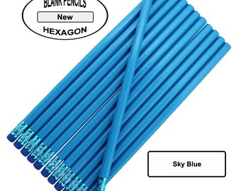 ezpencils - Hexagon Pencils - Non-Personalized - 2HB - School - Office - Blanks - Non-smear eraser