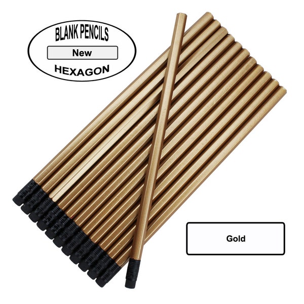 ezpencils - Hexagon Pencils - Non-Personalized - 2HB - School - Office - Blanks - Non-smear eraser