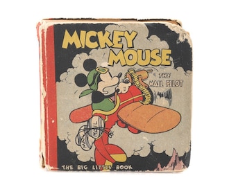 1933年 MAIL PAILOT  ミッキーマウス雑誌切抜き 1933 Mickey Mouse Book, Walt Disney, Mickey Mouse the Mail