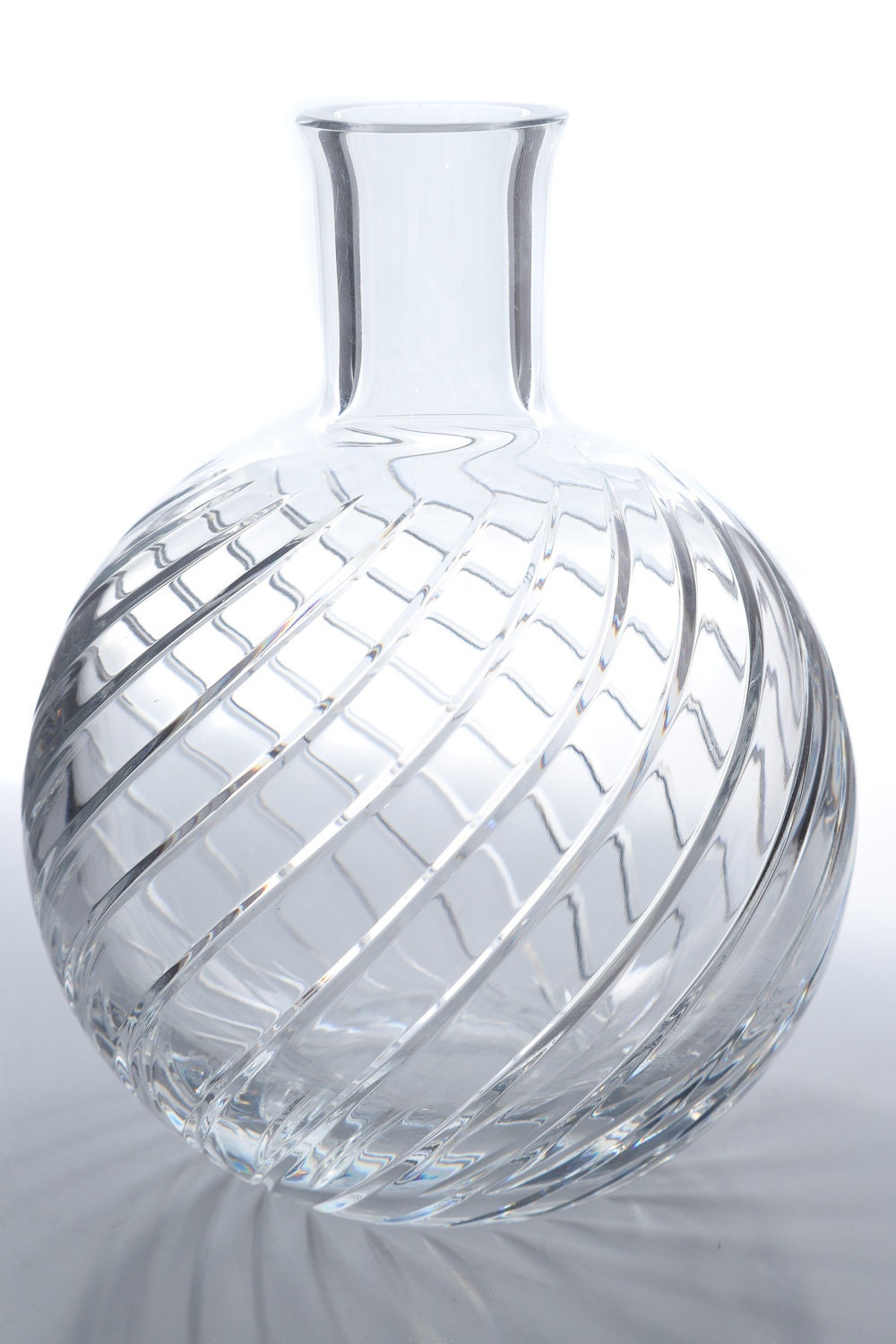 Baccarat Vase Cut Crystal Cyclades Round Swirl - Etsy Baccarat Vase Cut Crystal Cyclades Round Swirl - Etsy