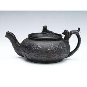 Antique Cyples Egyptian Black Basalt Teapot C1830