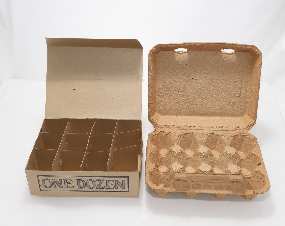 Vintage Cardboard Printed Egg Cartons for One Dozen Eggs Each Etsy
