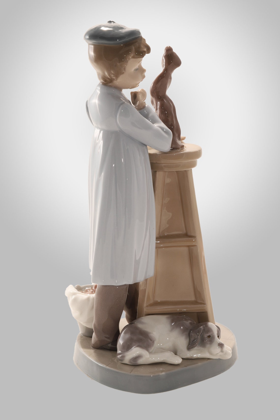 Lladro Little Sculptor Artist Sculpting Figure With Sleeping Etsy