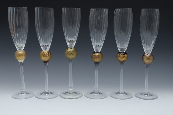 Union Street Manhattan Gold Champagne Glasses Sold Separately 