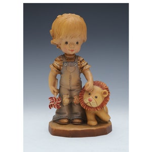 ANRI Tag Along Boy With Lion – 6-3/4”
