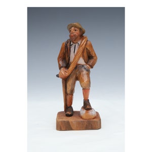 Hand Carved Wooden Man Figurine