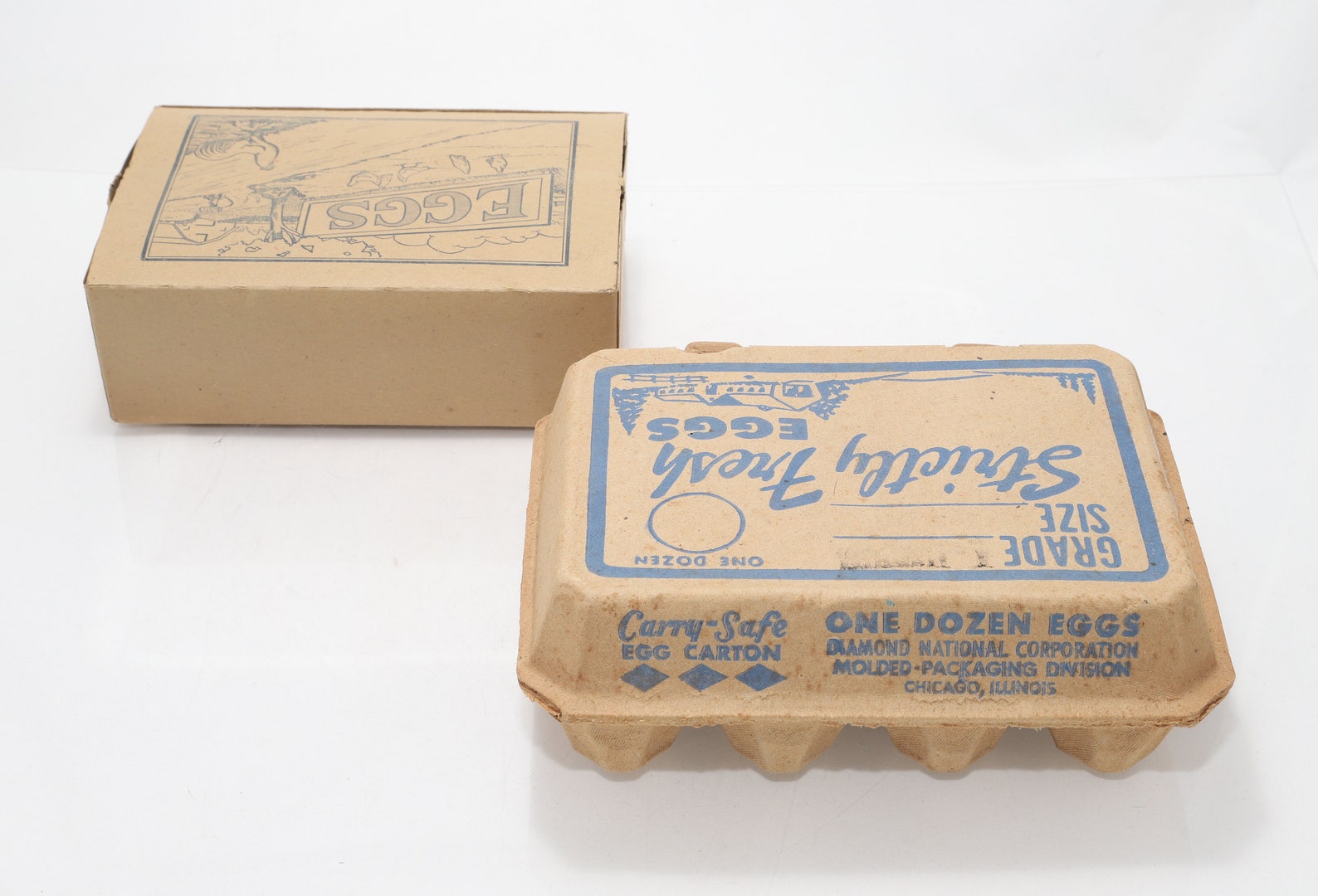 Vintage Cardboard Printed Egg Cartons For One Dozen Eggs Each Etsy Italia