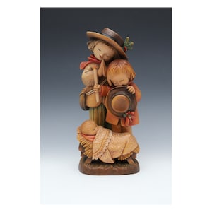 ANRI Adoration Nativity Children and Baby Hand Carved Figurine Made In Italy – 12 Inches