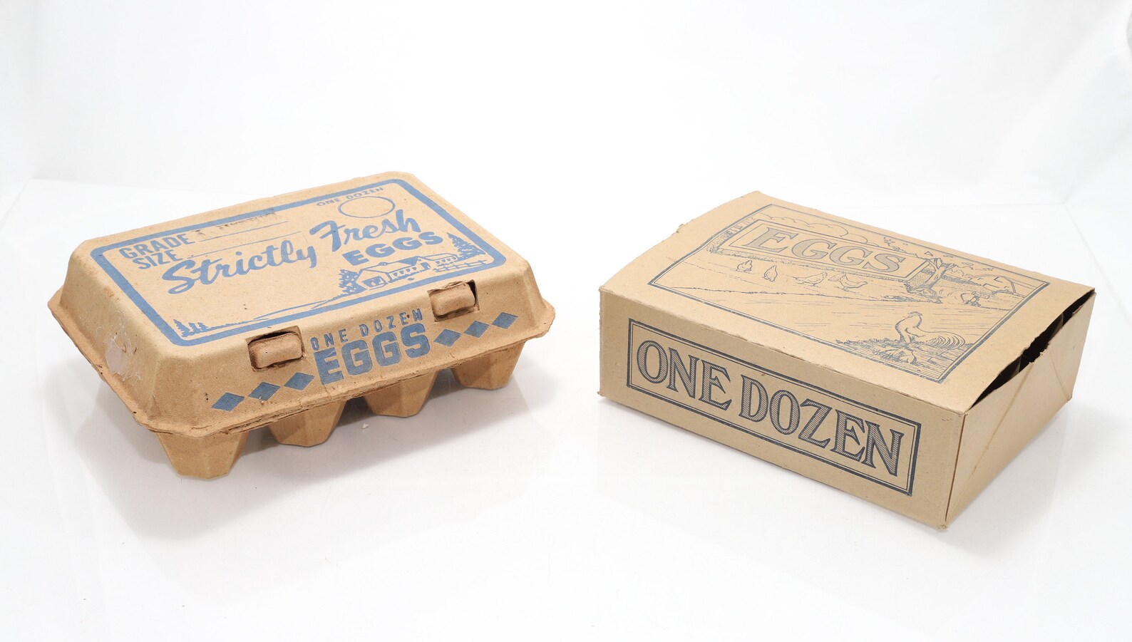Vintage Cardboard Printed Egg Cartons for One Dozen Eggs Each Etsy