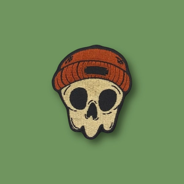 Beanie skull patch | iron on backing