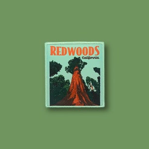 Redwoods California, Woven Patch | Iron On Backing