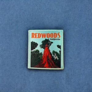 Redwoods California, Woven Patch | Iron On Backing