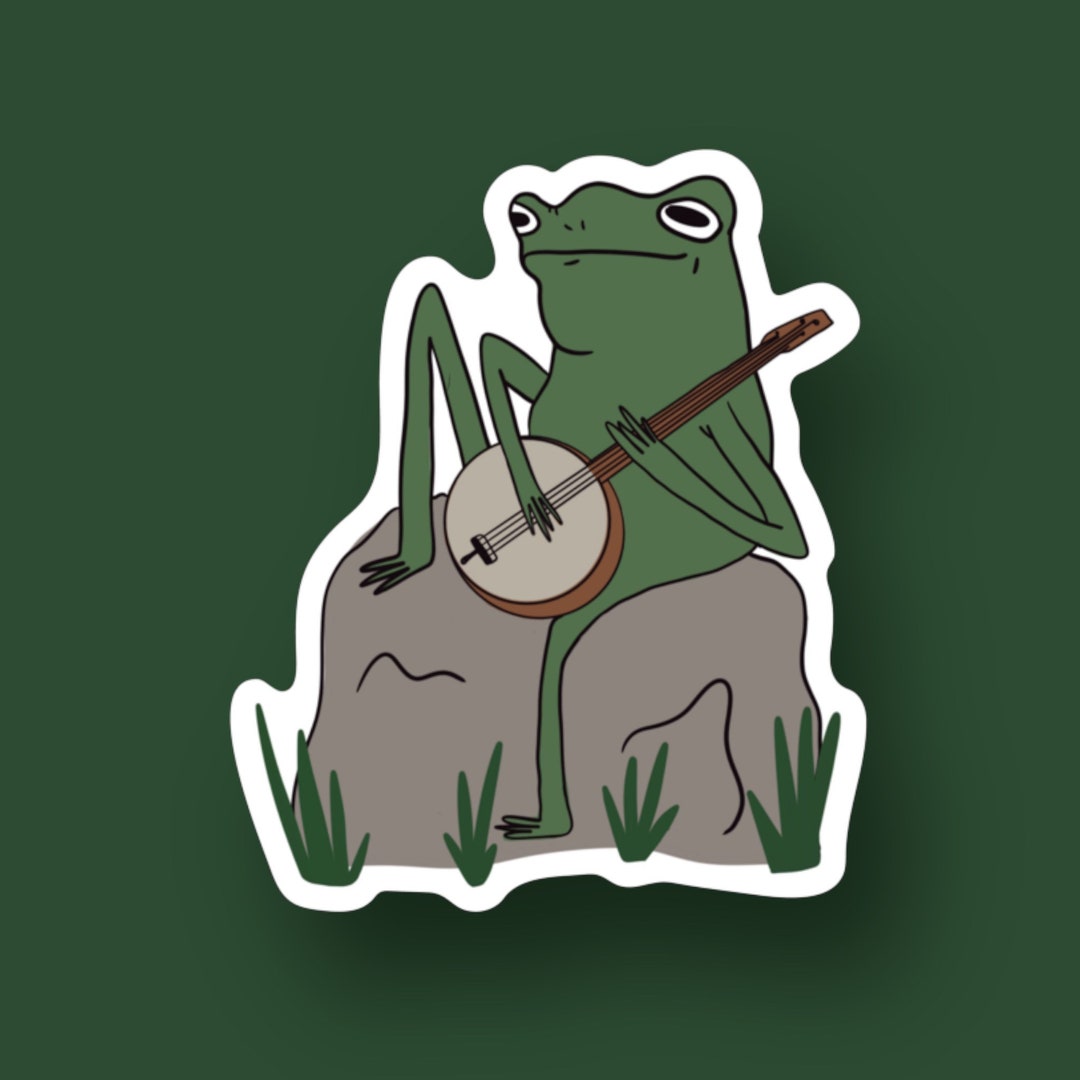 Banjo and the Frog Vinyl Sticker Waterproof Sticker - Etsy