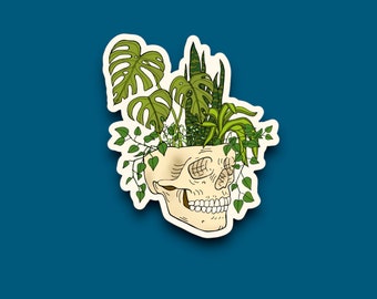 Skull Planter | Waterproof Sticker