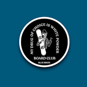 Black snowboard club vinyl sticker | waterproof & Weatherproof