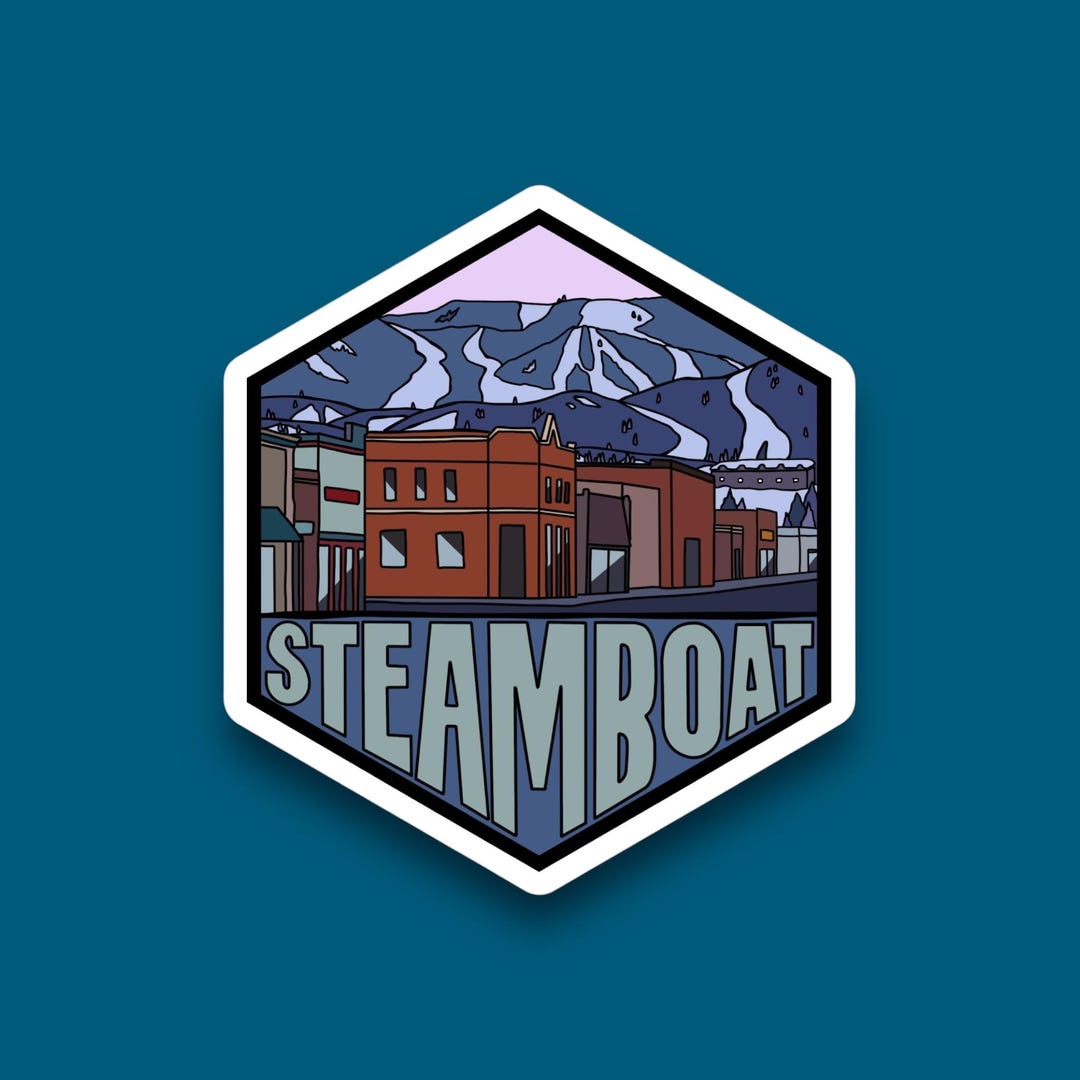 Steamboat Colorado- Hexagon Sticker | Waterproof Sticker - Etsy