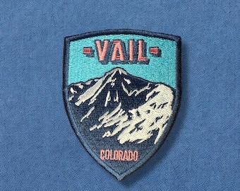 Vail Mountain Peak Colorado, Embroidered Patch | Iron On Backing
