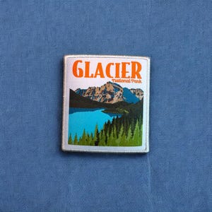 Glacier National Park, Woven Patch | iron on backing