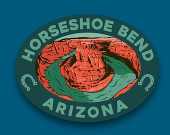 Horseshoe Bend Oval Sticker | Waterproof Sticker