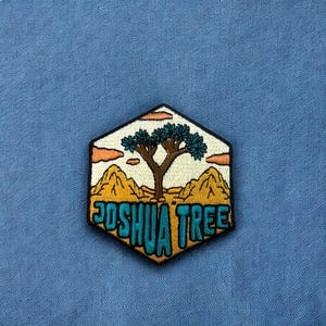 Joshua Tree National Park, California- Embroidered Hexagon Patch | Iron On Backing