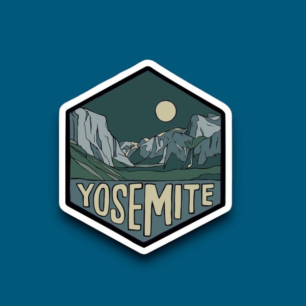 Yosemite National Park, California- Hexagon Sticker | Waterproof Sticker