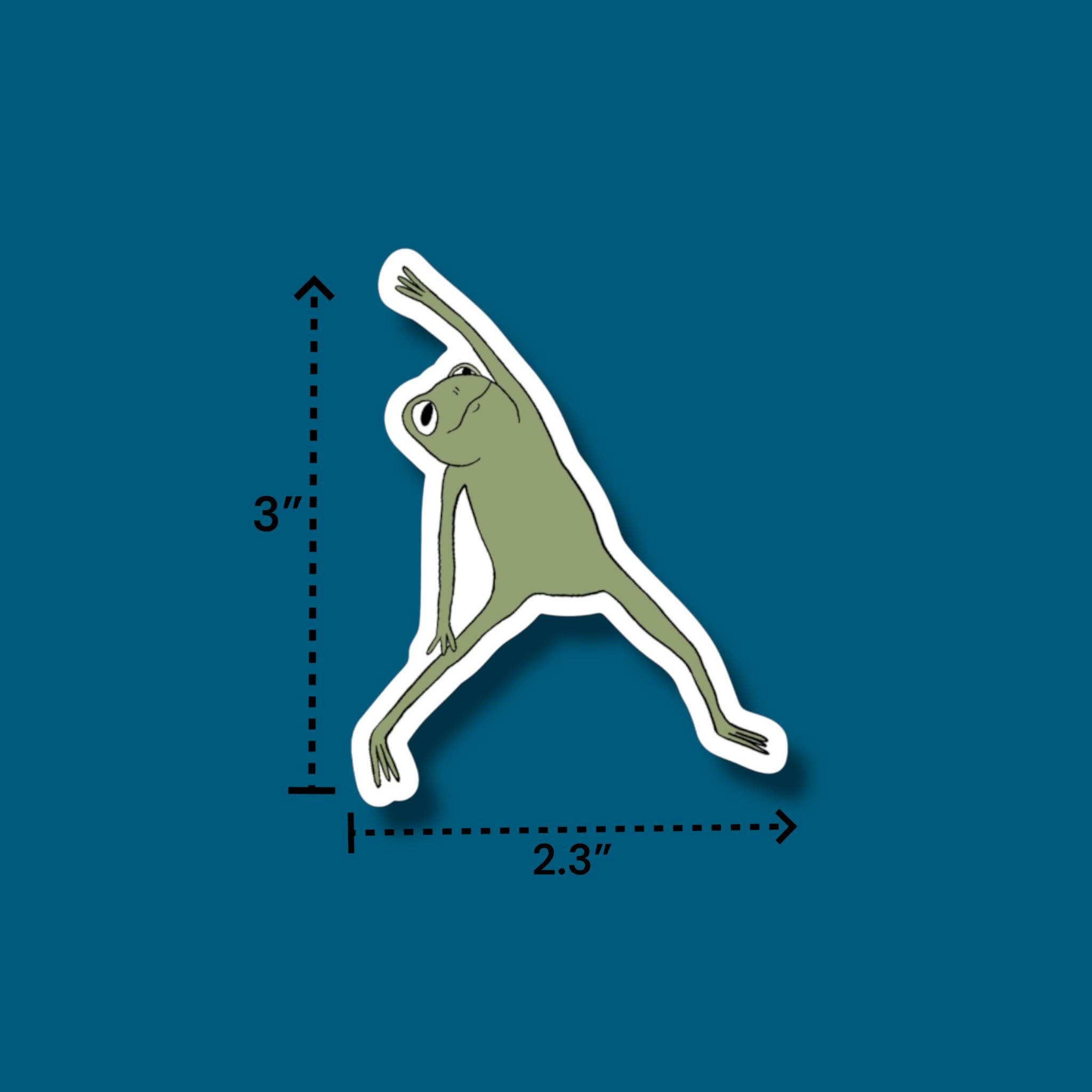Stretching Frog Sticker | Waterproof & Weatherproof Vinyl Sticker Decal ...