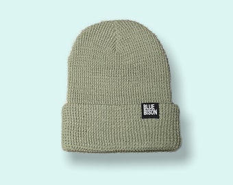 Waffle Knit Beanie - Sage