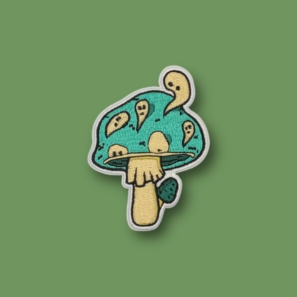 Ghostly Mushroom Patch |iron on backing