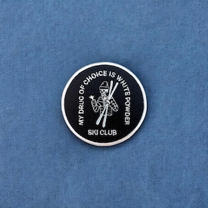 Ski Club, Embroidered Patch | Iron On Backing