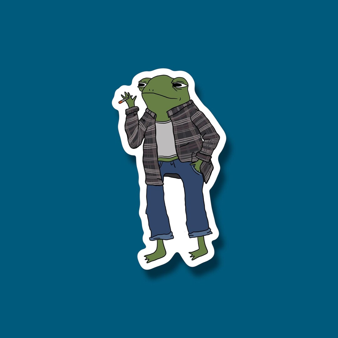 Smokin' A Jay Frog Sticker | Waterproof & Weatherproof Vinyl Sticker ...