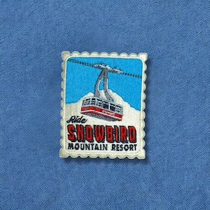 Snowbird Gondola Retro Embroidered Patch | Iron On Backing