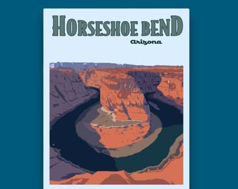 Horseshoe Bend Arizona- Poster Sticker | Waterproof Sticker