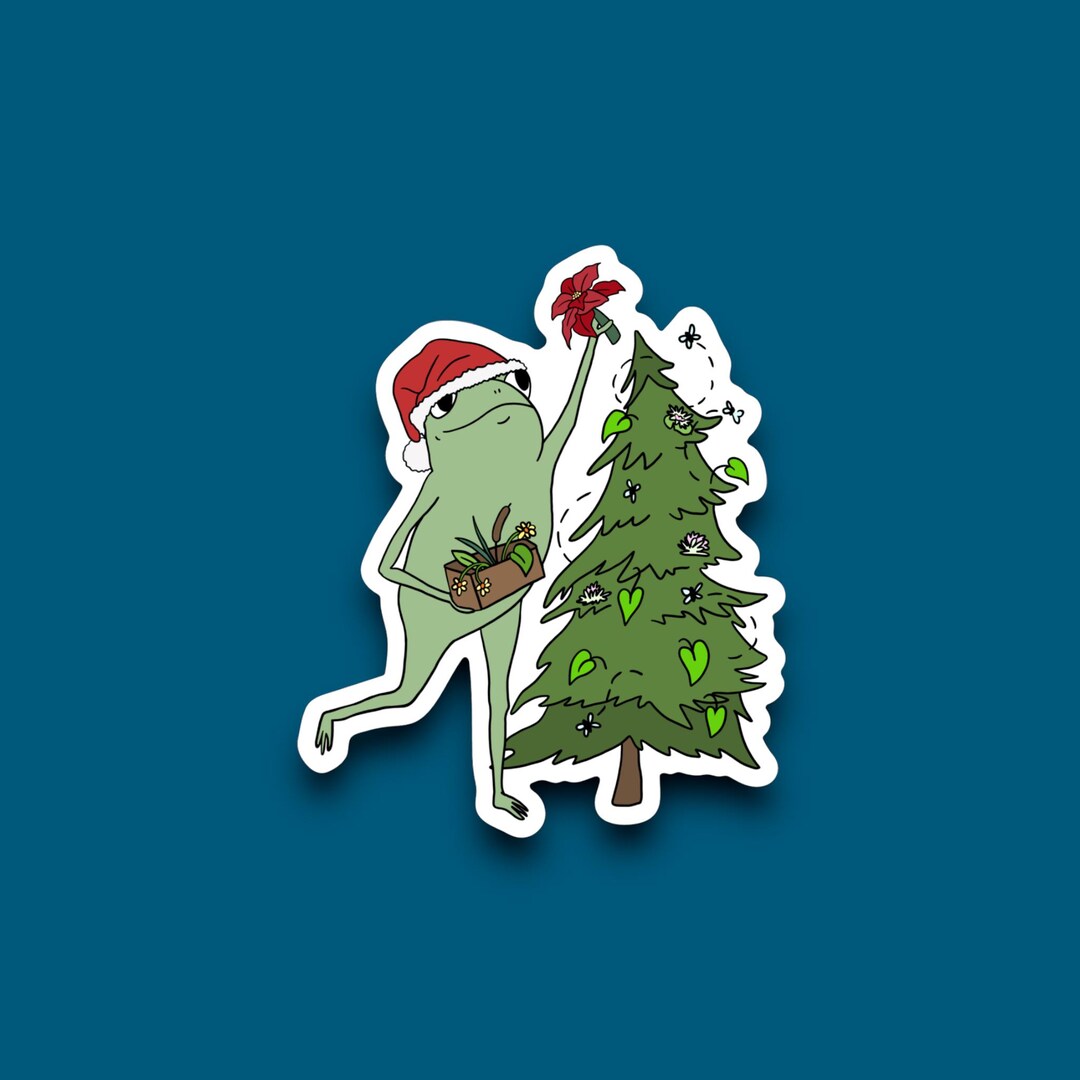 Christmas Decorating Tree Frog Waterproof & Weatherproof Vinyl Sticker ...