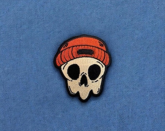 Beanie skull patch | iron on backing
