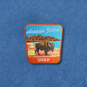 Antelope Island  Badge, Embroidered Patch | Iron On Backing