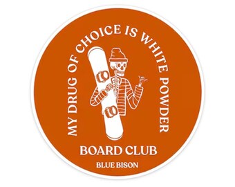 Orange snowboard club vinyl sticker | waterproof & Weatherproof
