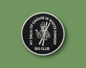 Ski Club, Embroidered Patch | Iron On Backing