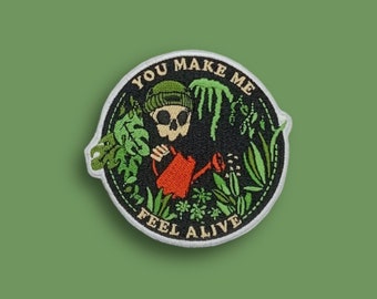 You Make Me Feel Alive, Embroidered Plant Patch | Iron On Backing