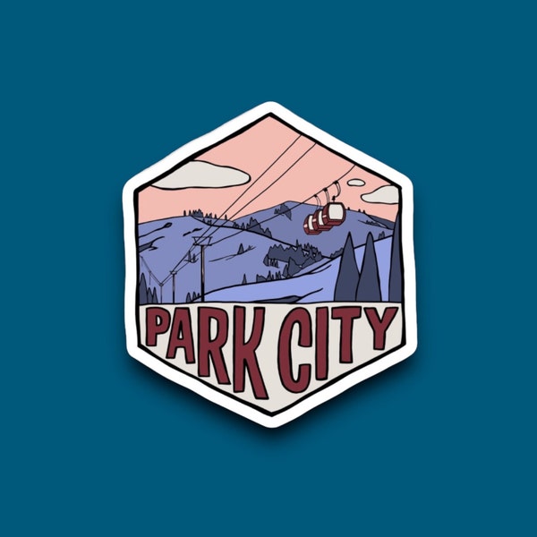 Park City, Utah- Hexagon Sticker | Waterproof Sticker