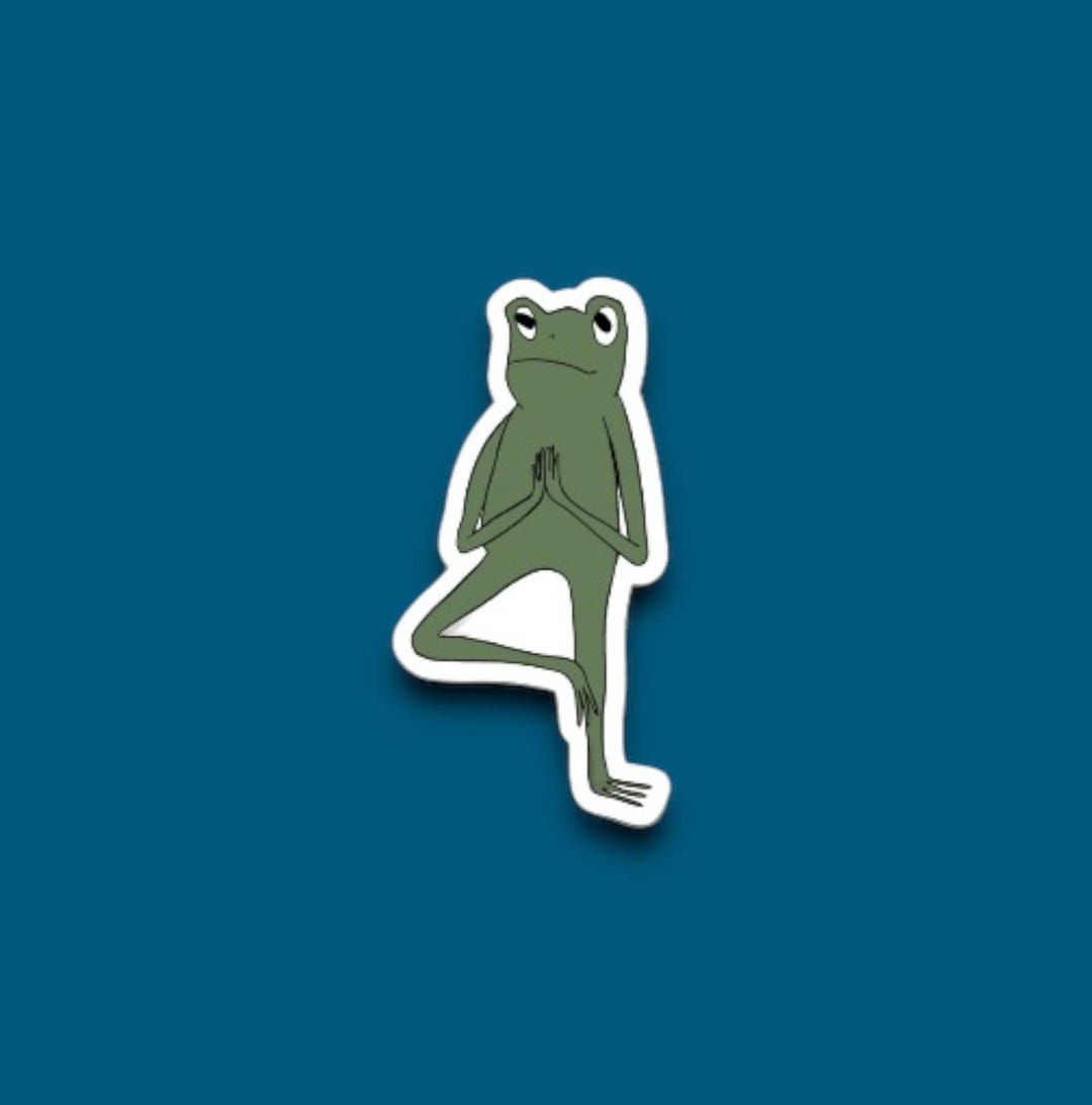 Tree Pose Frog Sticker | Waterproof & Weatherproof Vinyl Sticker Decal ...