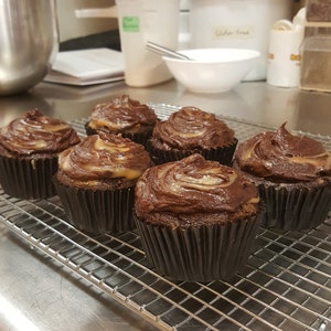 Chocolate Peanut Butter Fudge Cupcakes - Healthy, Organic, Gluten-Free, Dairy-Free, Cane-Sugar-Free, Vegan
